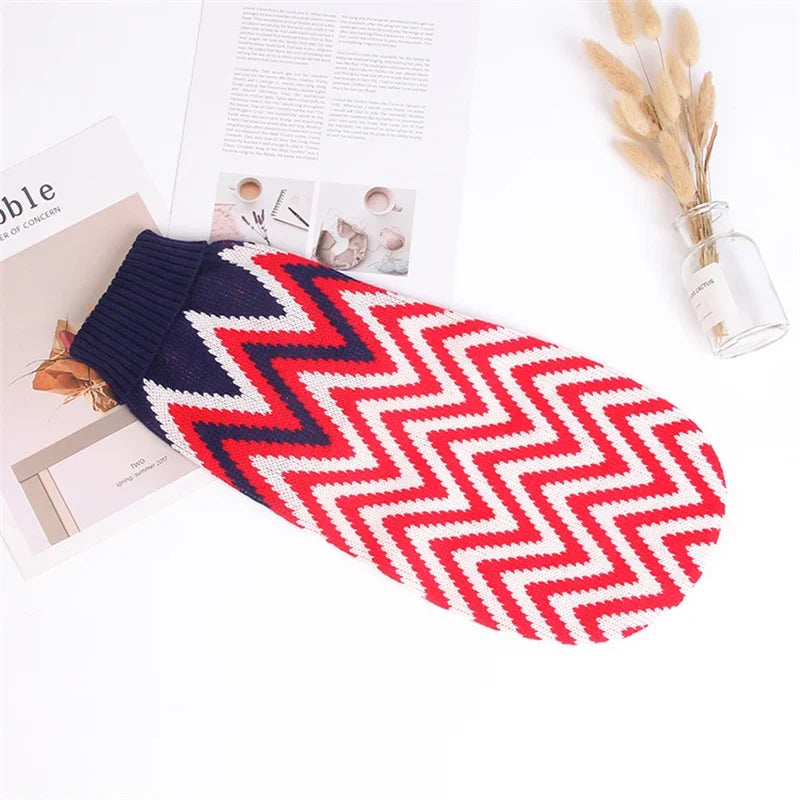 Christmas Cat Sweater Winter Warm Pet Costume for Cats Kedi katten Sphynx Clothing Mascotas Clothes for Dog Animals ropa de gato Red Ripple China Mainland