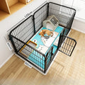 DIY Teddy Pet Fence Indoor Free Combination Small Medium Cage Dog Enclosure Indoor Isolation Door Pet Playpen Portable Supplies Black