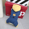 Waterproof Pet Clothes for Dog Winter Warm Dog Jacket Coat Cat Small Dog Hooded Jumpsuit Snowsuit Puppy Outfits for Cold Weather Dark Blue