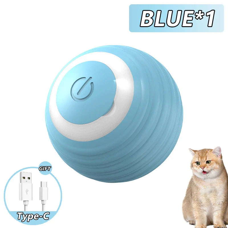 Interactive Cat Ball | Automatic Rolling Toy with Motion Sensors Blue