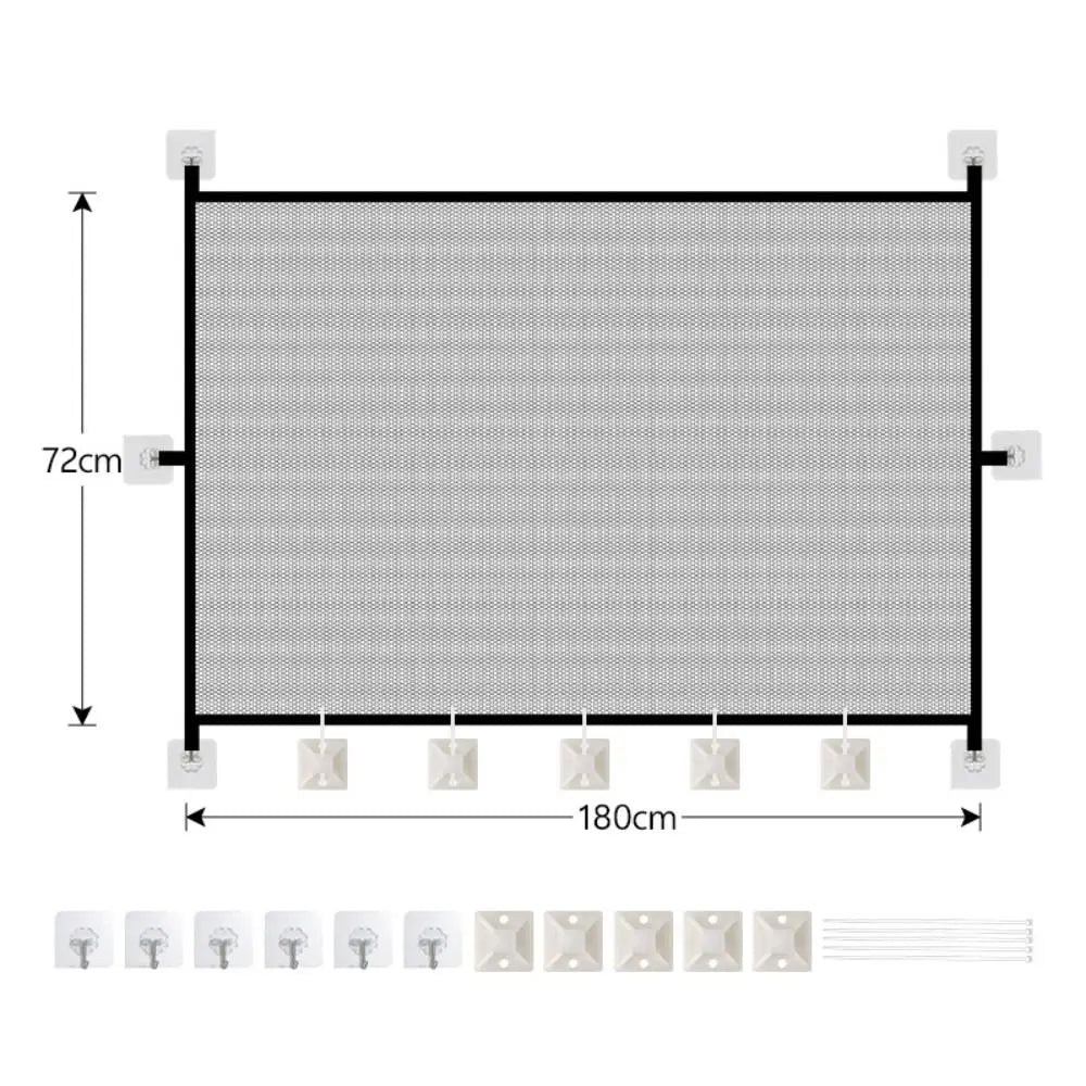 New Portable Retractable Pet Barrier Fences Folding Mesh Pet Safety Gate with Hooks Anti-Escape Dog Isolation Gate Stairs