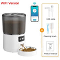 Automatic Pet Feeder 4L Capacity Smart Timer Tuya Control Food Dispenser with Stainless Steel Bowl Dogs Cats Feeding Supplies App Version White