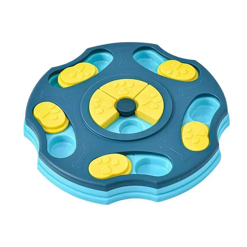 Interactive Dog Puzzle Slow Feeder Bowl - Anti-Slip Food Dispenser to Slow Eating & Boost Puppy IQ for Dogs & Cats blue