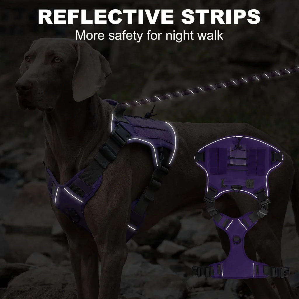 Tactical Dog Harness for Small Medium Large Dogs No Pull Adjustable Pet Harness Reflective Working Training Easy Control Vest