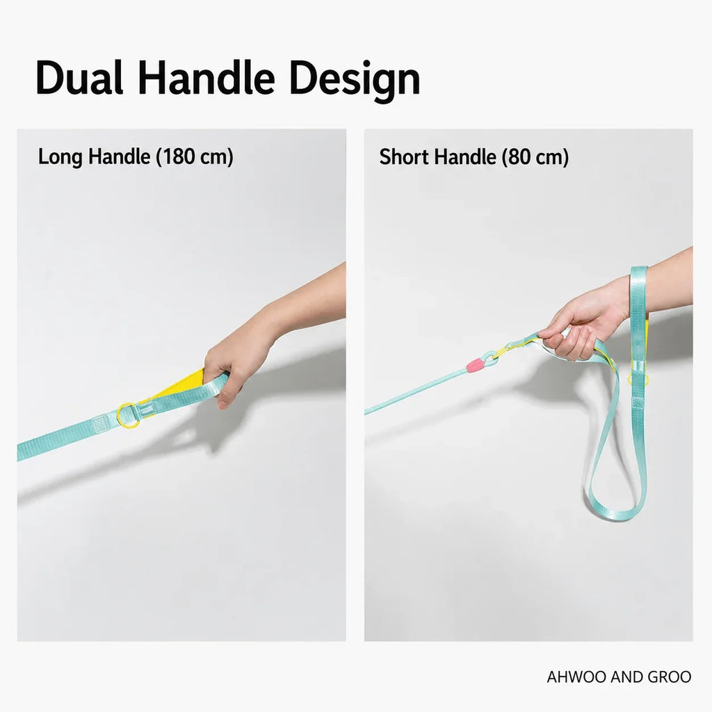 Double Handle Pet Dog Training Round Rope Light Weight Nylon P Chain Adjustable for Small Medium Dogs Walking Leash Pet Supplies