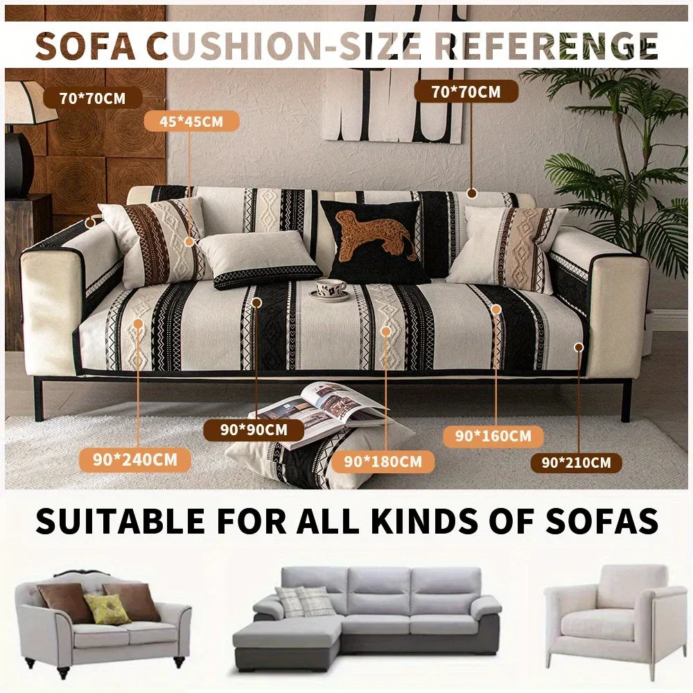 Topspet Black Couch Cover – Durable Non-Slip Furniture Protector for Pets, Dogs & Cats