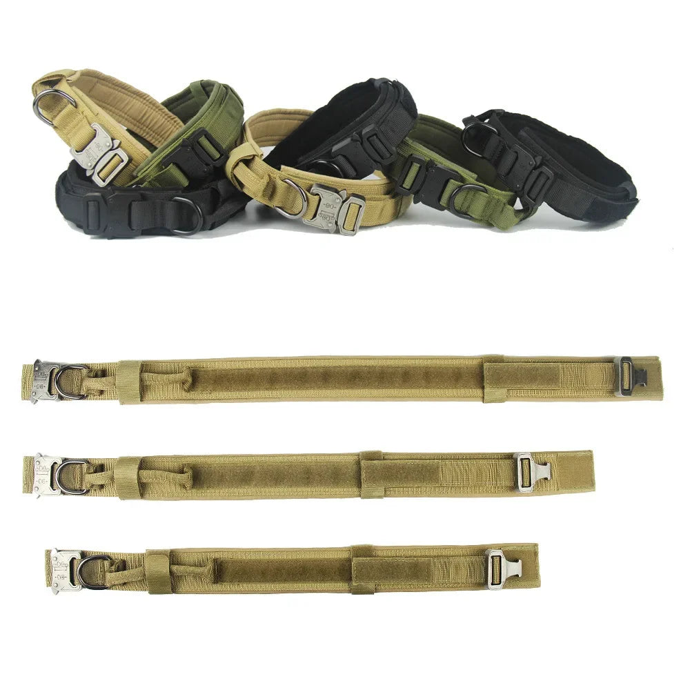 actical Dog Collar Adjustable Military Training Nylon Dog Collar with Heavy Metal Buckle for Medium and Large Dogs
