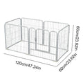 6 Panels Dog Fence Playpen Foldable Exercise Puppy Kennel Cage Heavy Duty Dog Exercise Fence for Dog Cat Rabbit Pet Exercise White