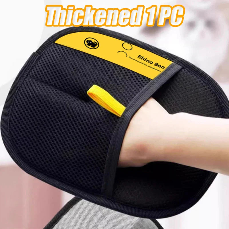 Electrostatic Pet Grooming Glove for Dogs & Cats – Reusable Washable Bidirectional Shedding & Massage Glove, 24×16 cm / 24×26 cm (9.45×6.30 in / 9.45×10.24 in) Thickened 1PC