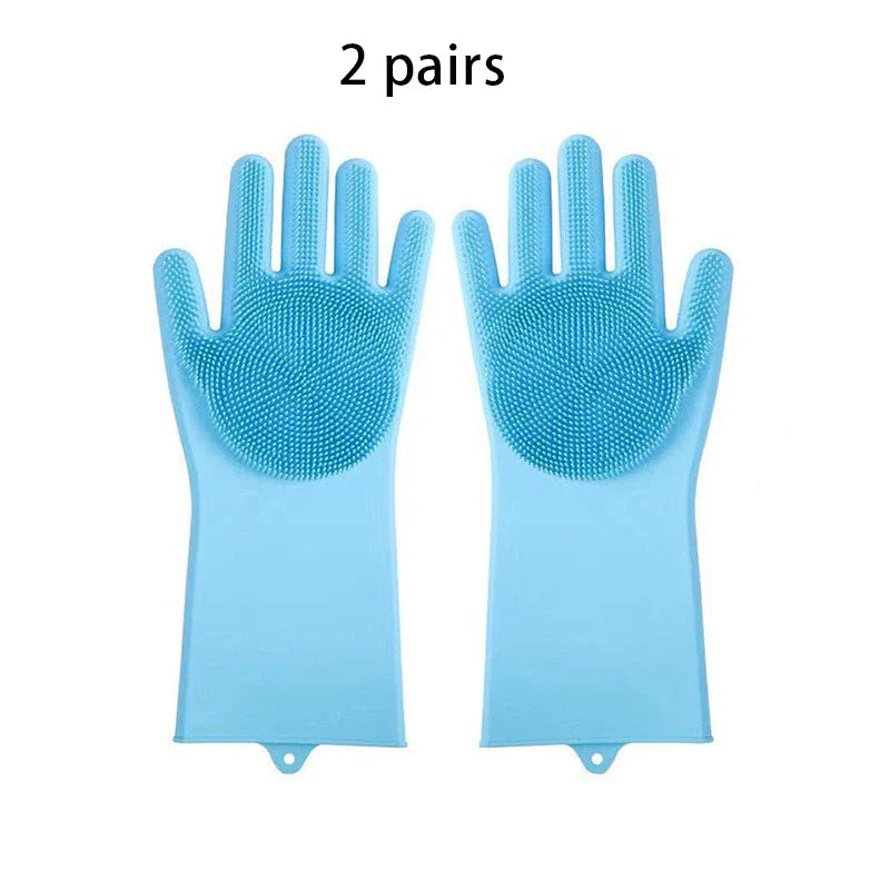 2-Pack Pet Grooming Gloves for Dogs & Cats – Bathing, Massage & Hair Removal 2 pairs blue