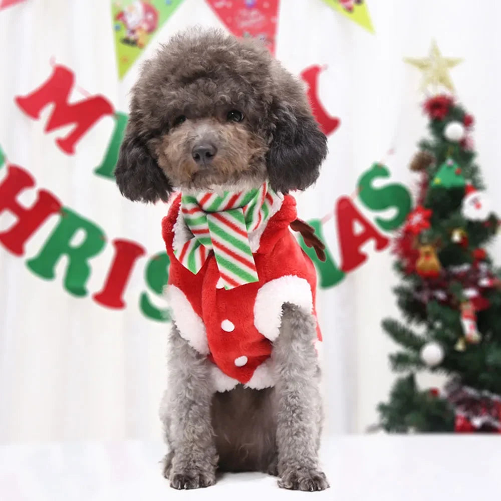 Dog Hoodies Christmas Halloween Dog Holiday Sweater Coat Puppy Snow Elk Reindeer Snowman Cosplay Clothes for Dog Pet Cat Costume