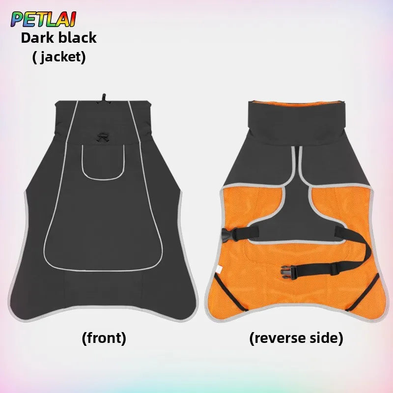 Dog Clothes Outdoor Jacket Outfit Waterproof Rainproof Clothing Coat Pet Outdoor Rain Dual Use Cloth Large Dog Pet Wind Clothes