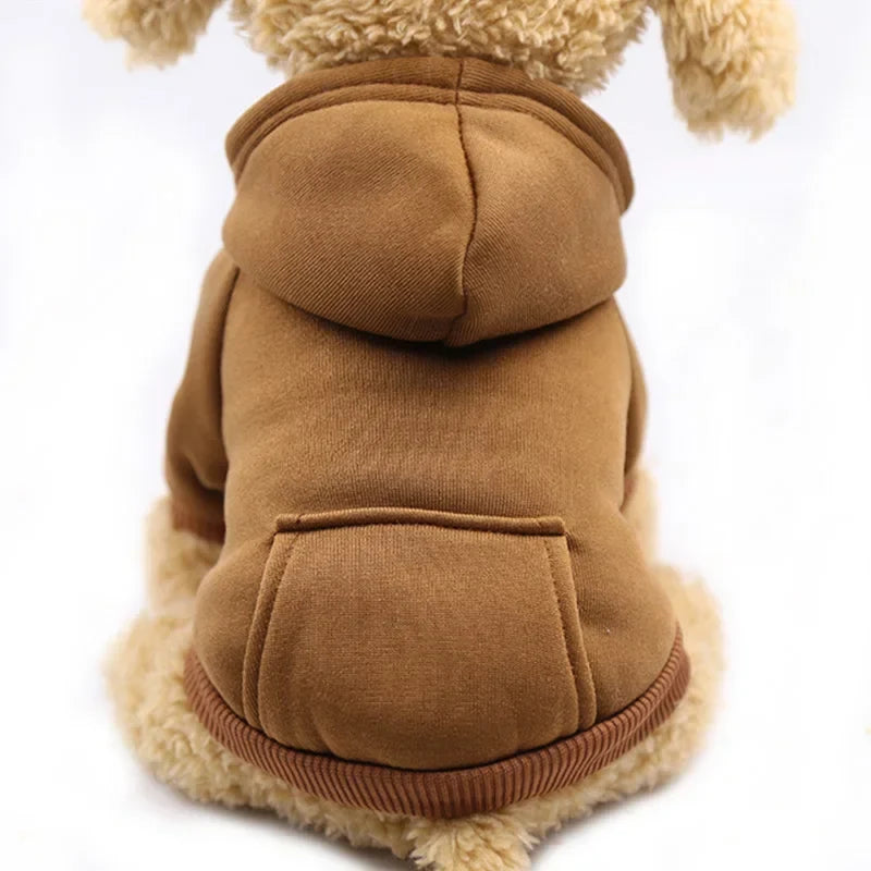 Pet Dog Clothes For Small Dogs Clothing Warm Clothing for Dogs Coat Puppy Outfit Pet Clothes for Large Dog Hoodies Chihuahua Brown