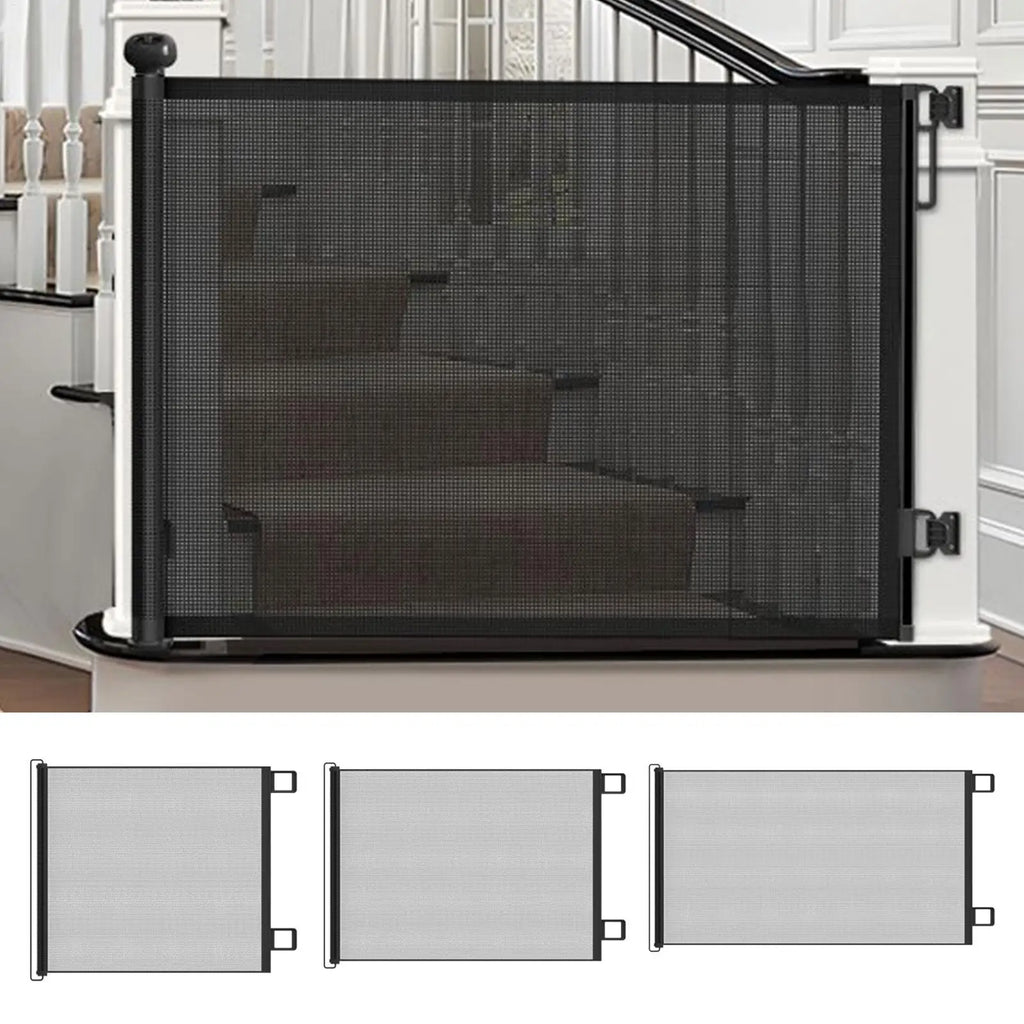 Automatic Pet Mesh Isolation Net Retractable Pet Gate For Kid Dog Fence Easy Install Pet Gate For Stairs Doorways Outdoor