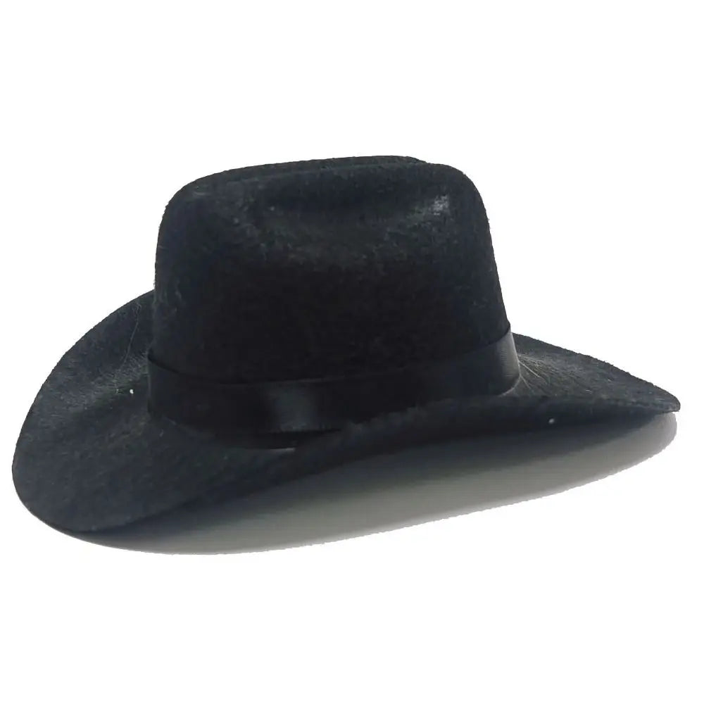 Adjustable Pet Cowboy Hat for Small Dogs & Cats – Funny Western Headwear, Summer Costume Accessory (5.3×4.3×2.4 in / 13.5×11×6 cm) black-ribbon