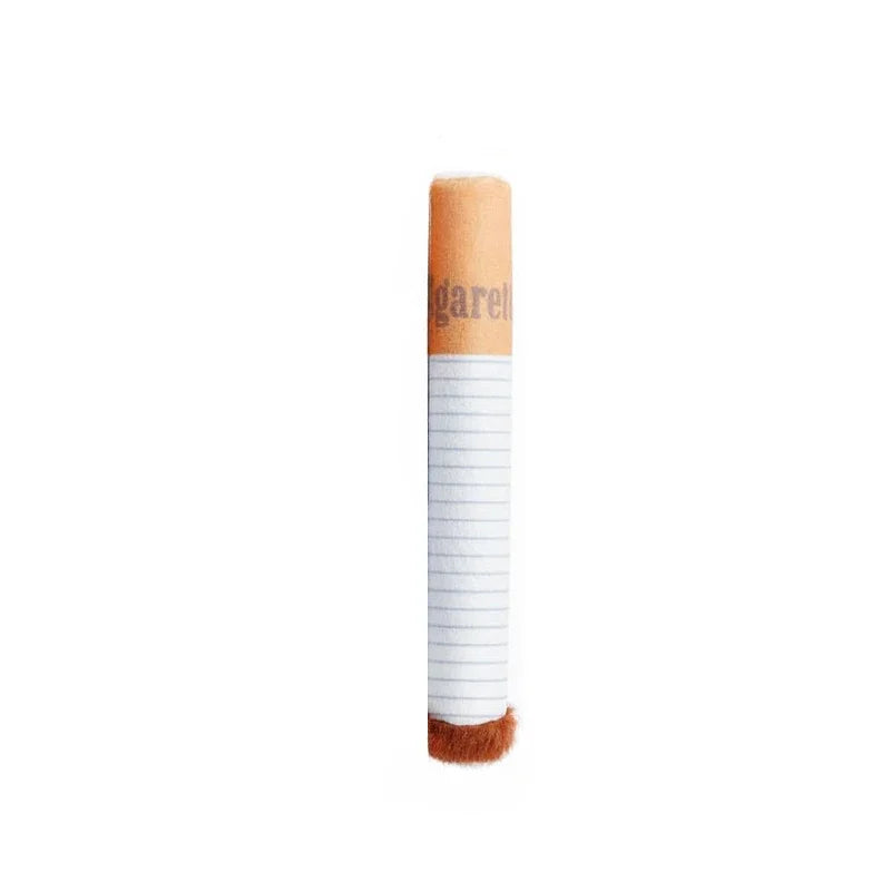 Funny Plush Squeaky Chew Toy Cigarette Design for Small & Medium Dogs, Interactive Pet Gift 1 cigarette