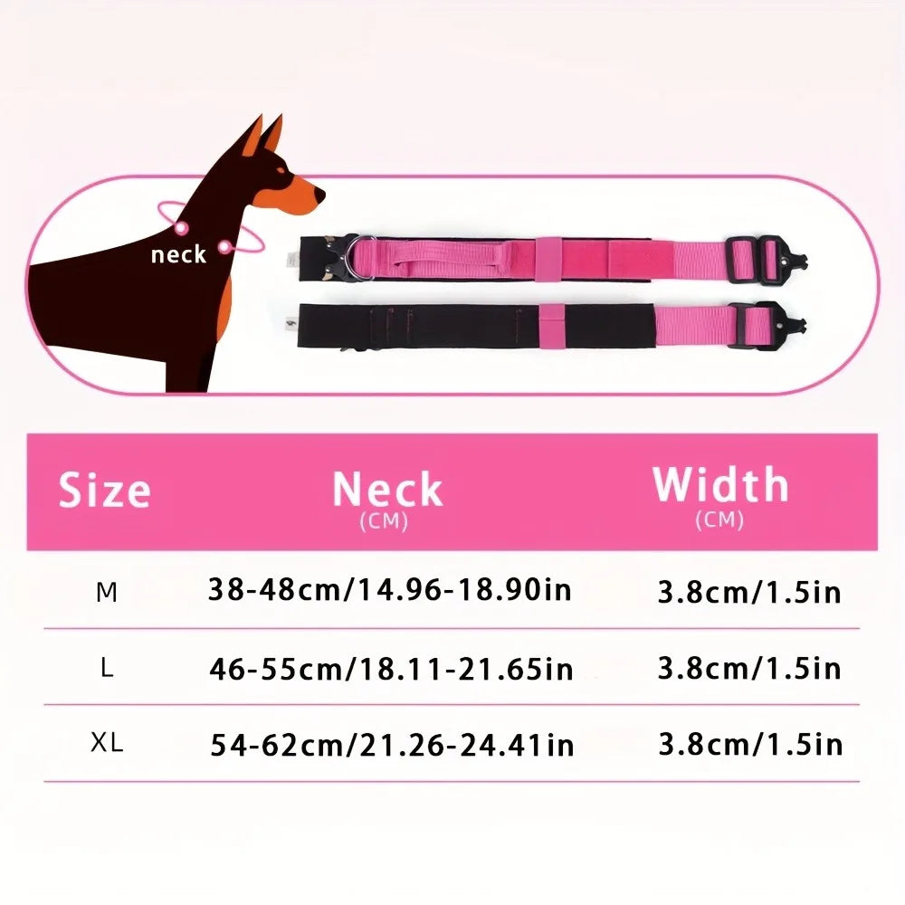 Personalized Tactical Dog Collar Adjustable Military Training Nylon Dog Collar with NamePlate Metal Buckle for Dogs
