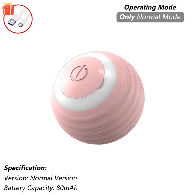 Interactive Smart Cat Toy Ball | Automatic Rolling Ball with Obstacle Avoidance Pink Normal New Version