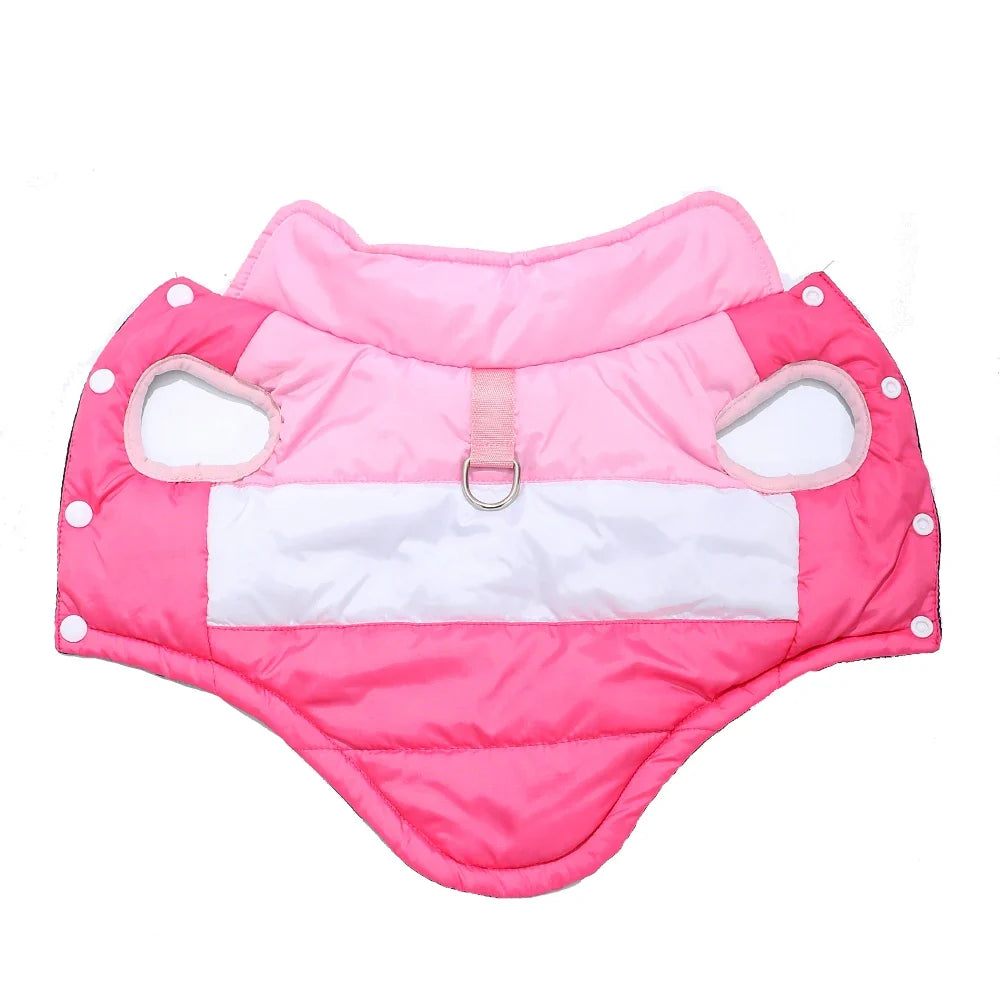 Dog Clothes For Autumn Winter Warm Pets Jacket With D-ring Outdoor Waterproof Puppy Vest Coat For Small Medium Dogs Yorkshire Pink