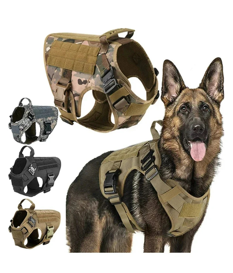 Tactical Dog Harness Military Training Padded Quick Release Vest Pet Training Dog Harness For Set Small Medium Large Dogs