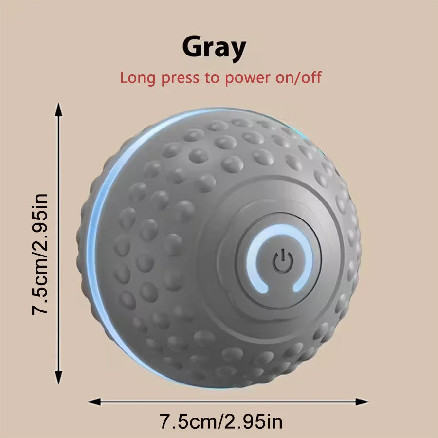 Automatic Interactive Dog Toy Ball USB Rechargeable Rolling Bouncing Chew Toy for Puppies to Large Dogs — Sizes 5.2 cm / 6.7 cm (2.05 in / 2.64 in) Gray YD China Mainland
