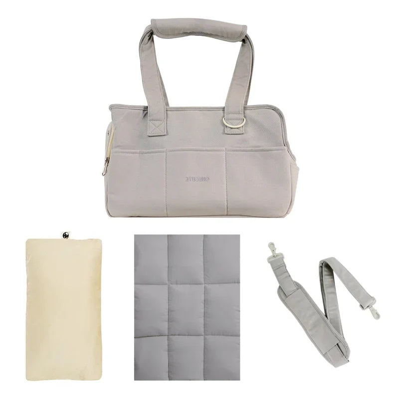 Portable Cotton Pet Sling Carrier for Small Dogs & Cats – Shoulder Handbag, Small 34×17×25cm (13.4×6.7×9.8in) & Medium 43×19×31cm (16.9×7.5×12.2in) gray pillow suit China Mainland