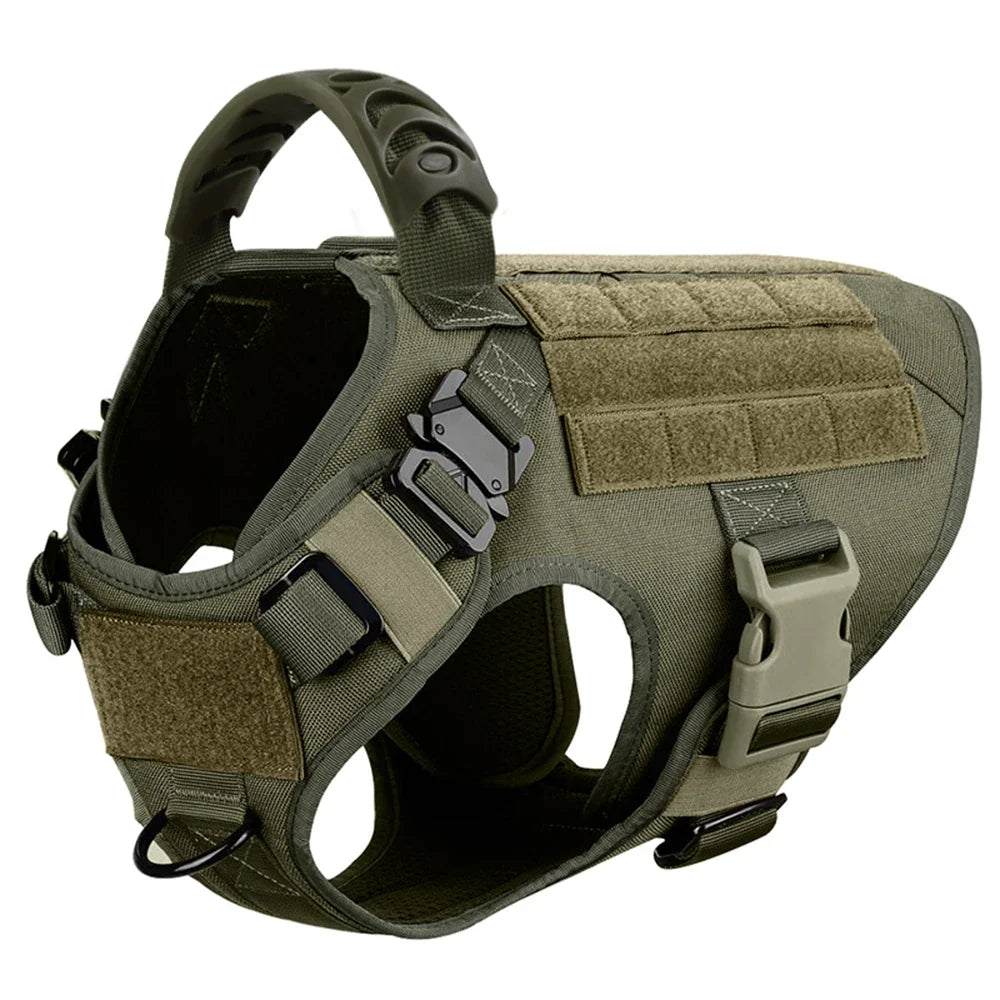 Large Dog Harness Pet German Shepherd Training Vest Tactical Medium Dog Harnesses Hunting For Dogs Accessories army green