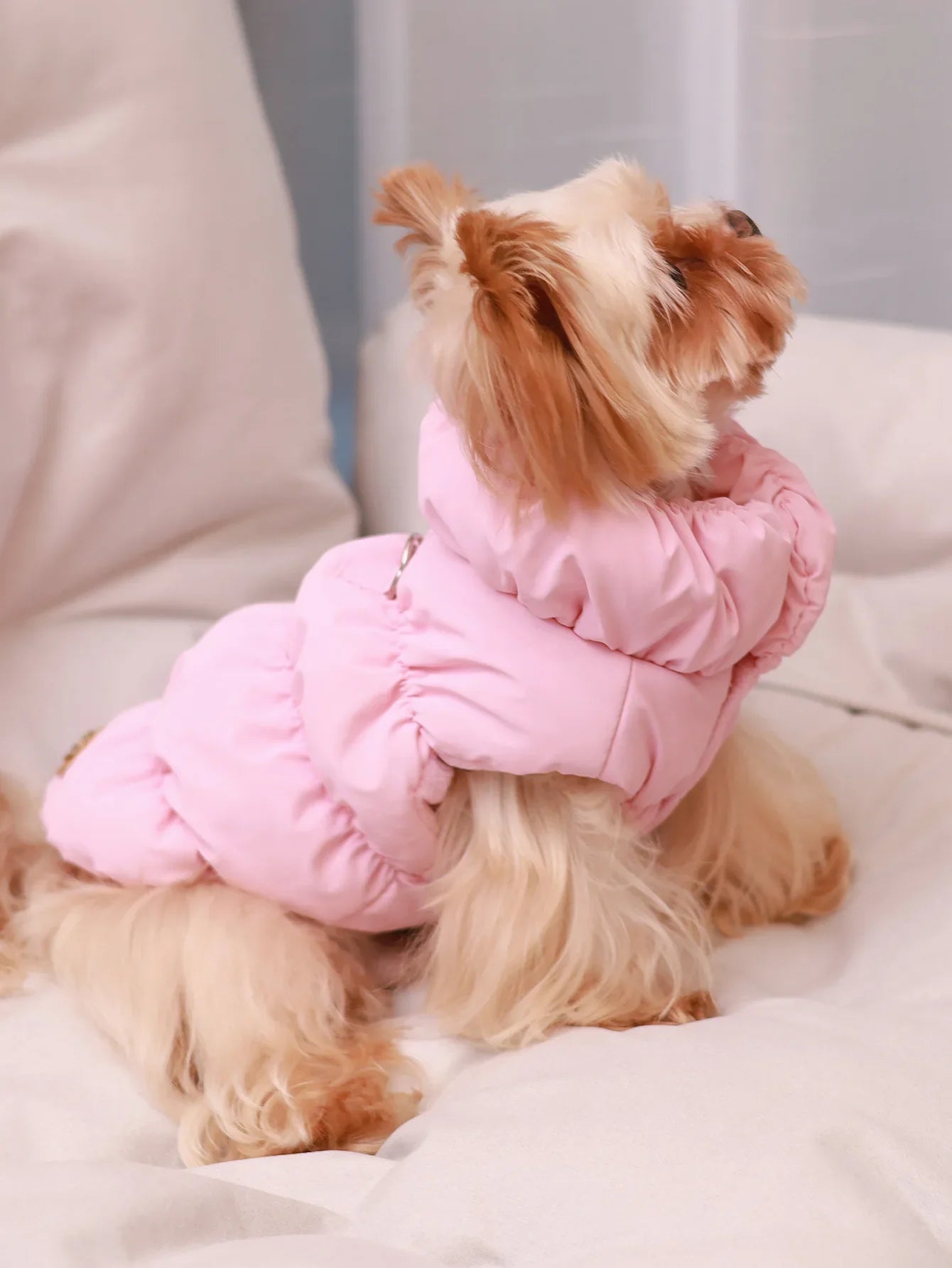 Dog Jacket For Autumn/Winter, Pet Coat, 3-Layer Thick Warm Outerwear, Suitable For Small To Medium Dogs Like Poodle, Teddy, York Pink