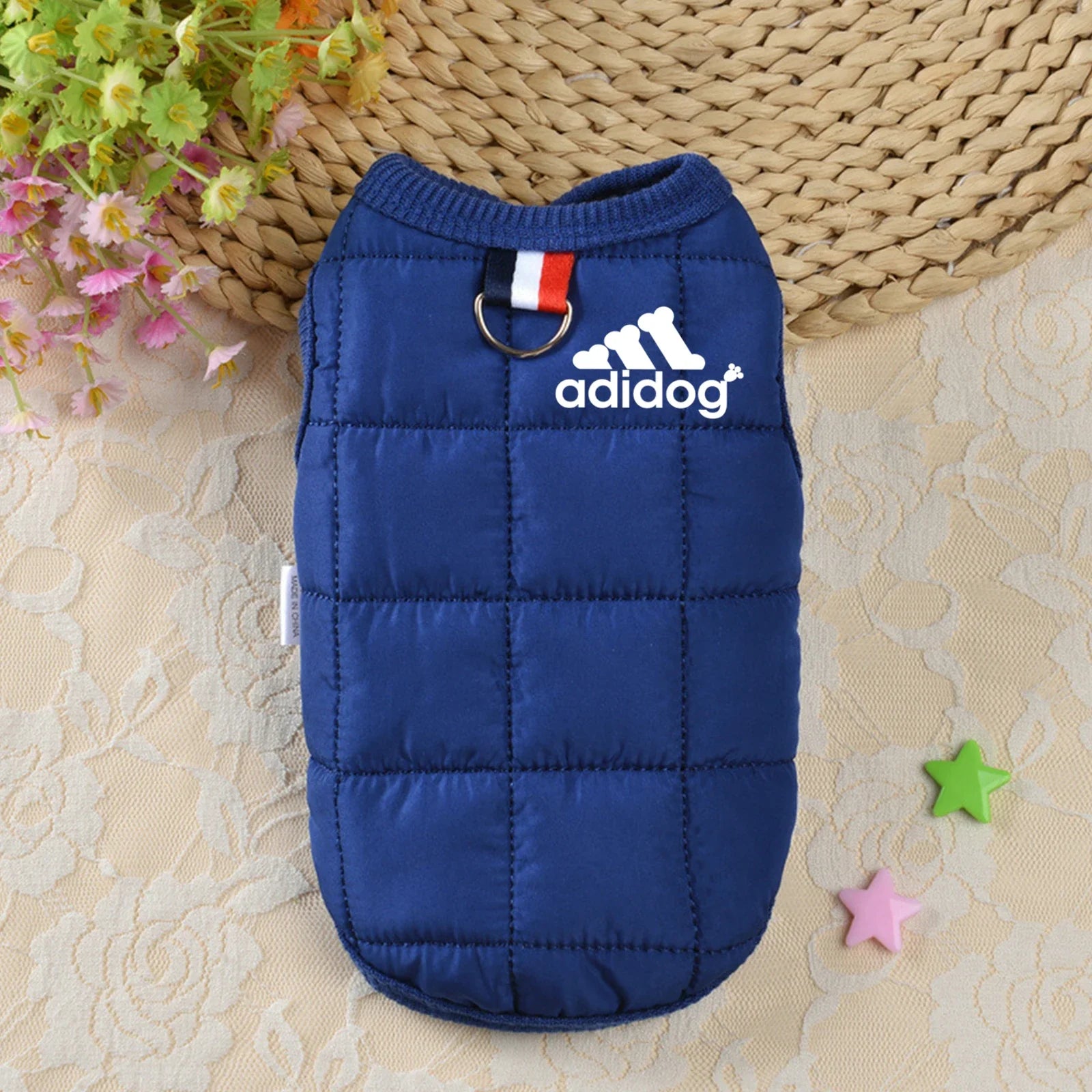 Pet Dog Clothes Adidog Dog Hoodies Autumn Winter Warm Coat for Large Dogs Jacket Sweater Puppy French Bulldog Clothing Blue