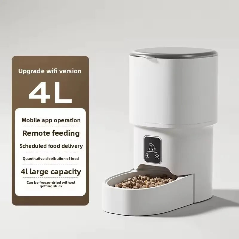 Automatic Dog Cat Feeder Smart Timer Quantitative App Remote Control Visible Food Dispenser For Puppy Kitten Pet Supplies Upgrade Version USB Type-C