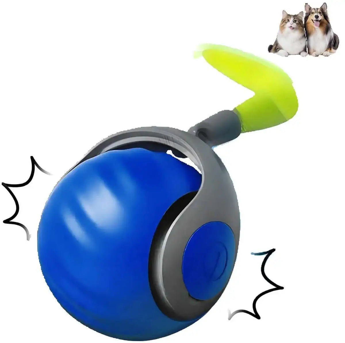 Speedy Tail 2.0 Smart Interactive Cat Toy Automatic Moving Balls for Cats And Dogs Touch Motion Rolling Toy Ball for Pet Gift Style1 Blue