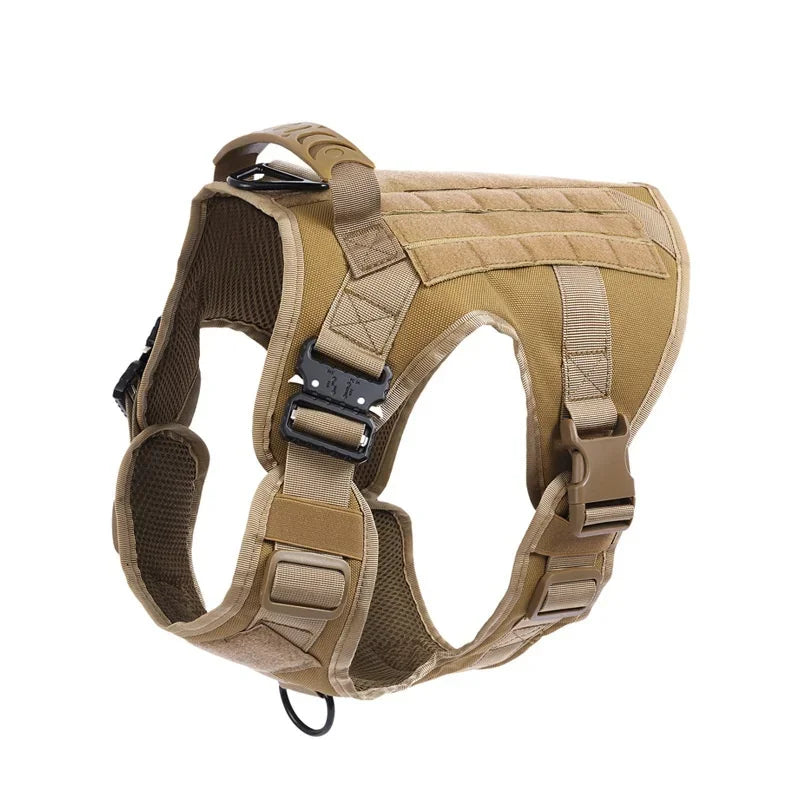Tactical Military Vest Pet German Shepherd Golden Retriever Tactical Training Dog Harness and Leash Set For All Breeds Dogs Brown Harness China Mainland
