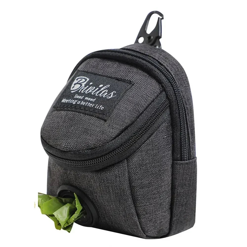 Portable Dog Treat Bag & Poop Bag Dispenser – Waterproof Training Pouch Waist Bag for Walking black