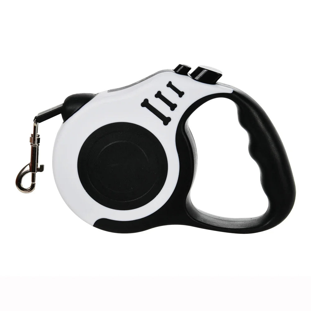 Retractable Dog Leash 3m (10ft) / 5m (16ft) Nylon Quick-Release Leash for Small to Large Dogs — Walking, Hiking & Travel White China Mainland