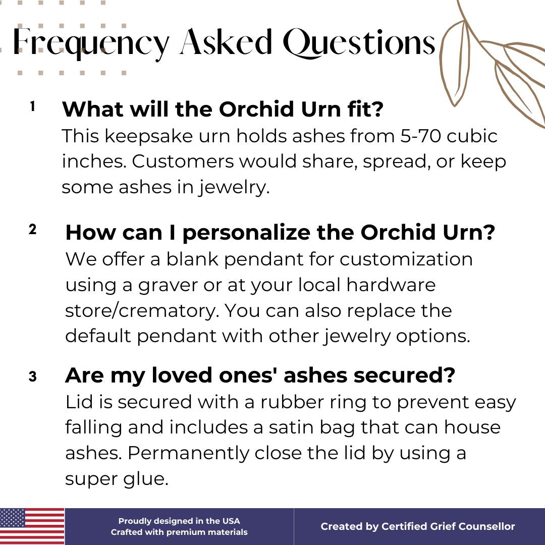 Orchid Urn for Dog & Pet Ashes — Handmade Gold