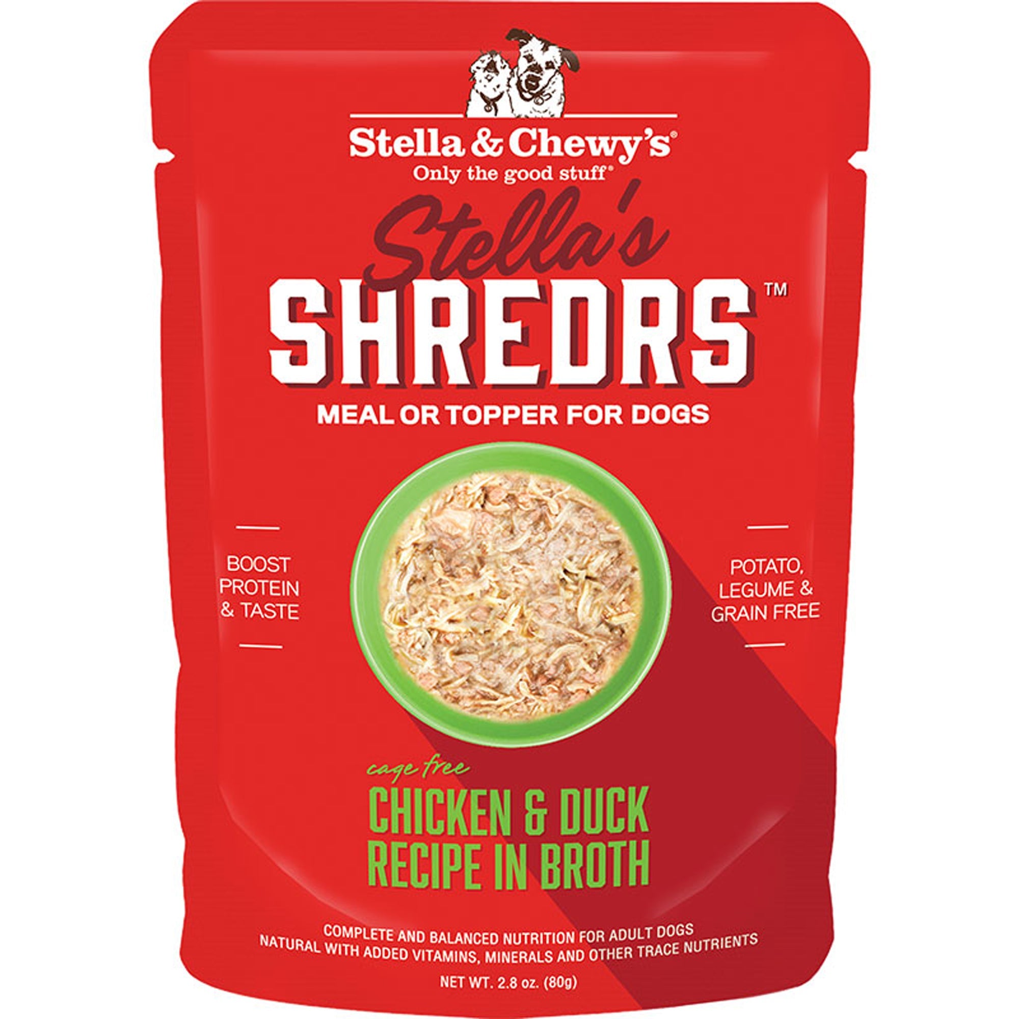 Shreds Recipes in Broth Dog Food Pouch Chicken & Duck