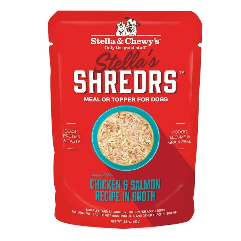 Shreds Recipes in Broth Dog Food Pouch Chicken & Salmon