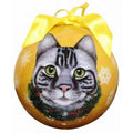 Tabby Cat (Silver) Christmas Ornament