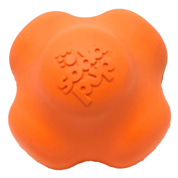 Crazy Bounce Rubber Dog Chew Toy for Power Chewers | Retrieving Ball | USA Made Large Crazy Bounce - Orange Squeeze