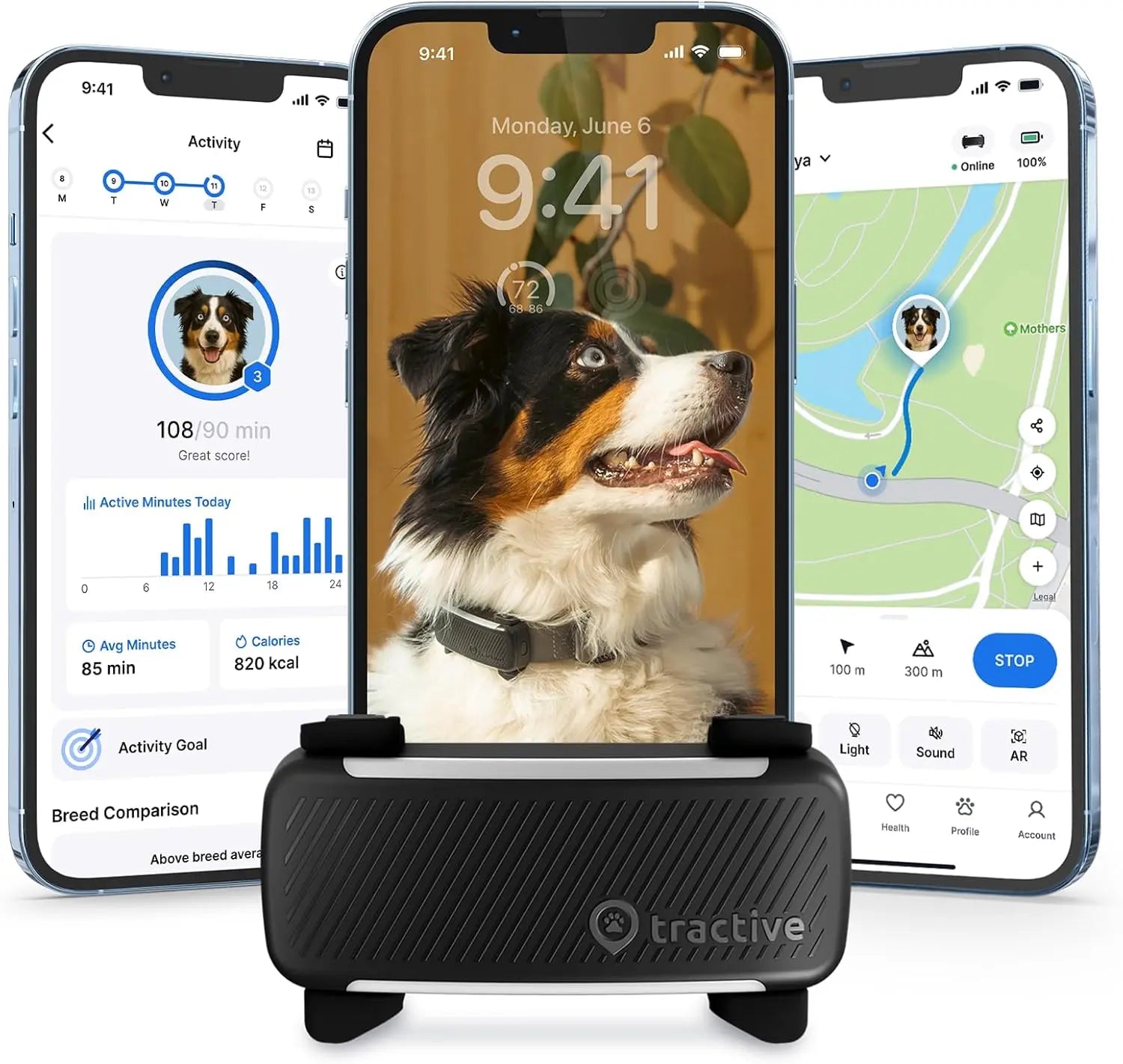Smart Dog GPS Tracker with Virtual Fence, Vital Signs & Bark Monitoring, Waterproof Collar Attachment Default Title
