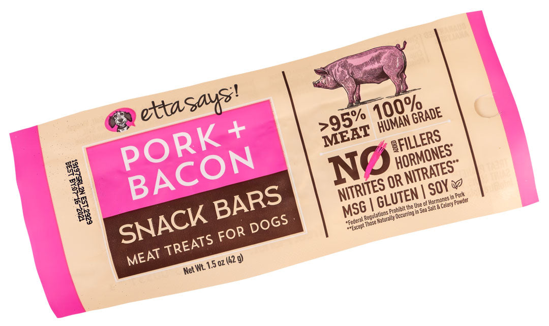 Pork Bacon Snack Bars for Dogs & Cats by Etta Says! Pork
