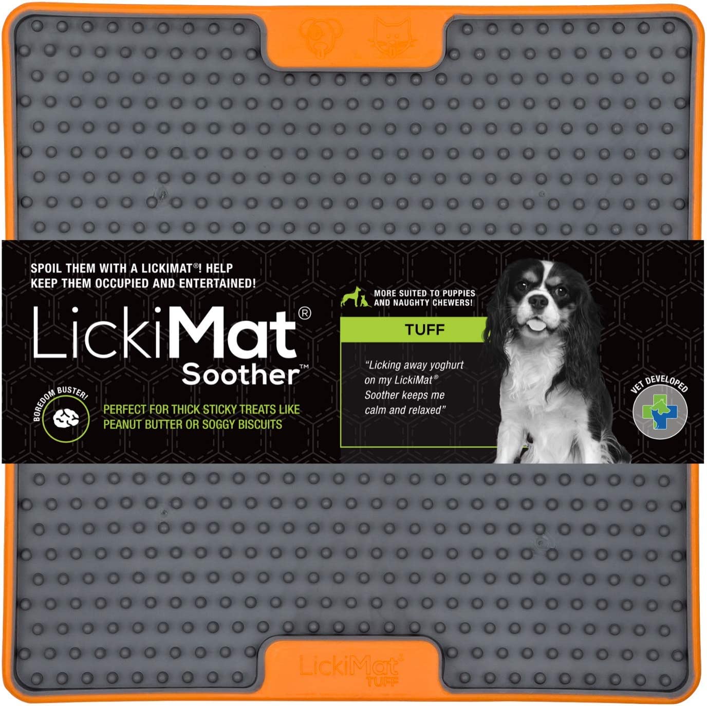 LickiMat Tuff Soother - For Strong Chewers Orange