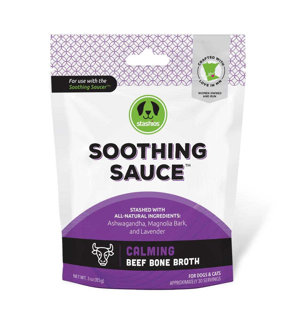 Soothing Sauce Bone Broth for Dogs & Cats Calming - Beef Bone Broth