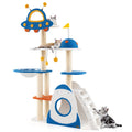 Space Theme Cat Tree Multi-level Cat Tower with Sisal Covered Scratching Posts-Multicolor Default Title
