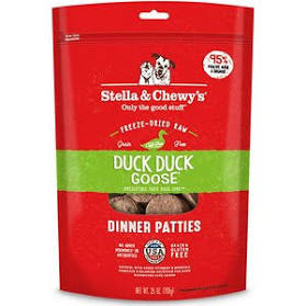 Freeze Dried Raw Duck Duck Goose Dinner Patties Dog Food by Stella & Chewy's 25 oz