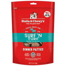 Freeze-Dried Surf 'N Turf Dinner Patties Dog Food by Stella & Chewy's 25 oz