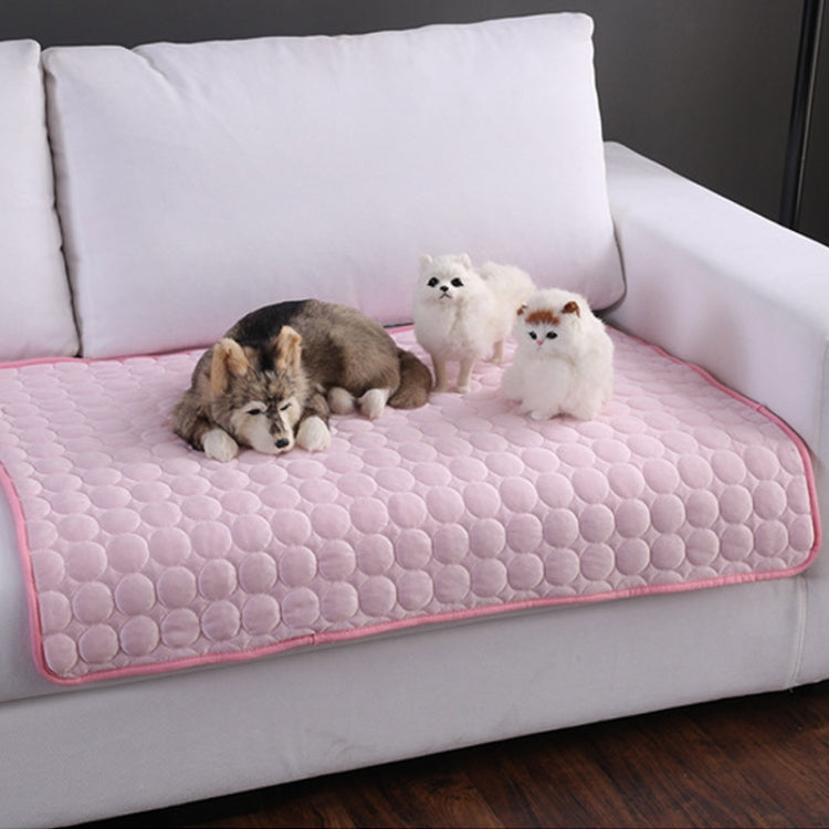 SFB104 Summer Cooling Mats Blanket Ice Pet Dog Cat Bed Mats, Size:70x56cm(Pink)