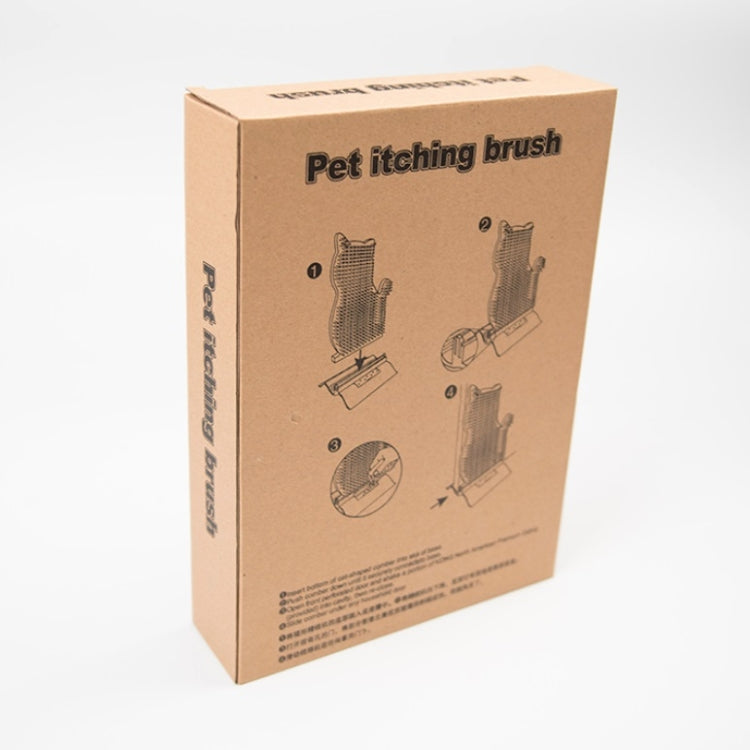 Fixed Door Seam Cat Rubbing Device Anti-itching & Hair Removal Massage Brush Pet Supplies(Brown)