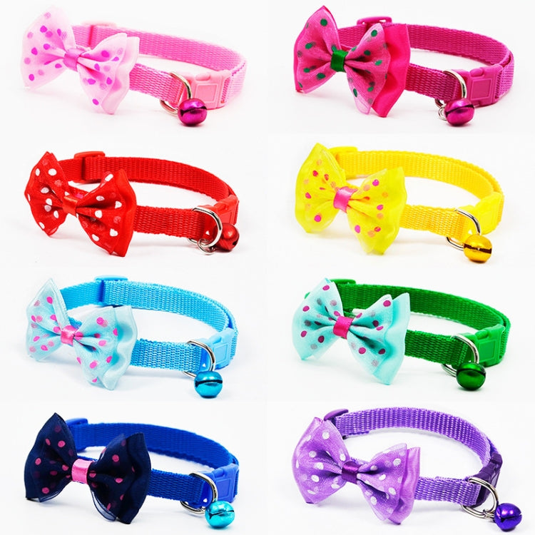Adjustable Bow Knot Bell Collar Cat Dog Collars Pet Supplies(Yellow)