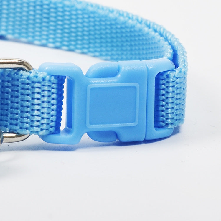 Adjustable Bow Knot Bell Collar Cat Dog Collars Pet Supplies(Sky Blue)